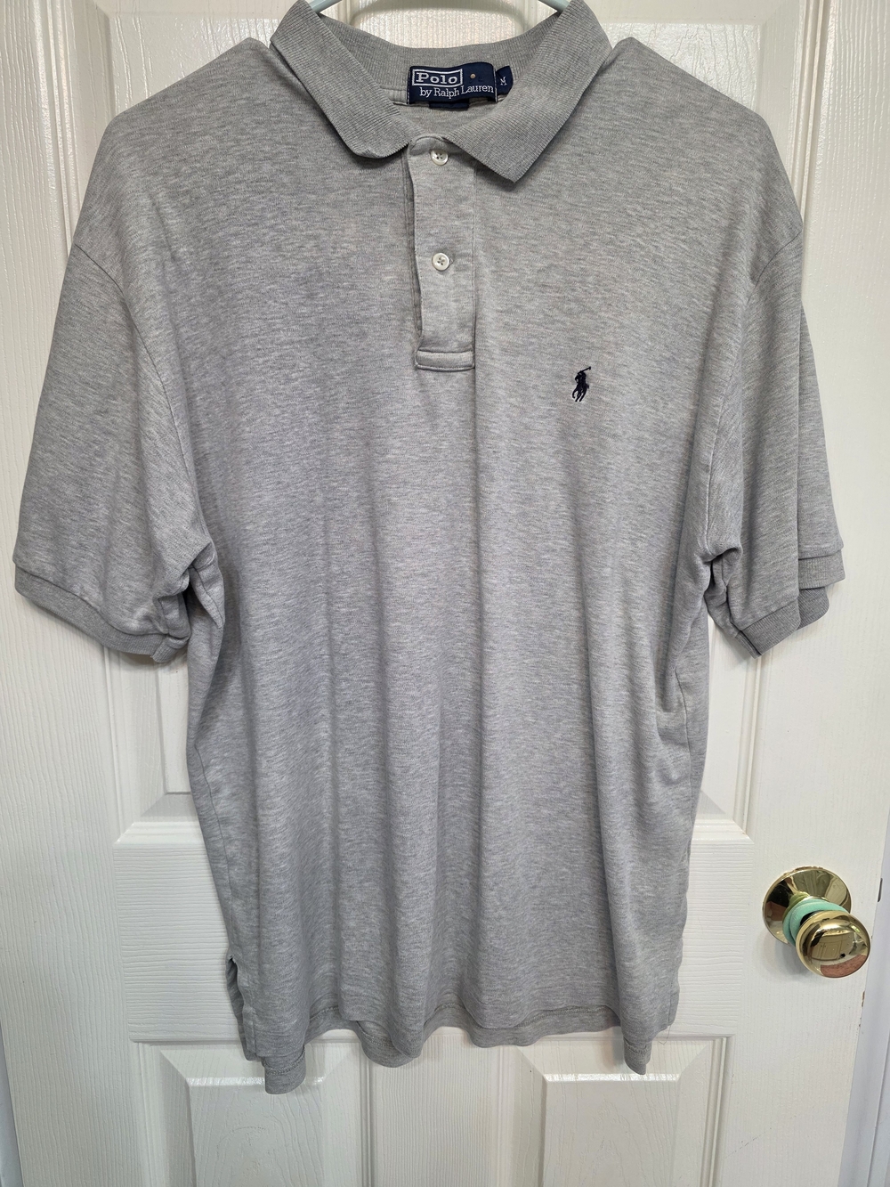 Polo by Ralph Lauren Men's Light Gray Cotton Polo Shirt
